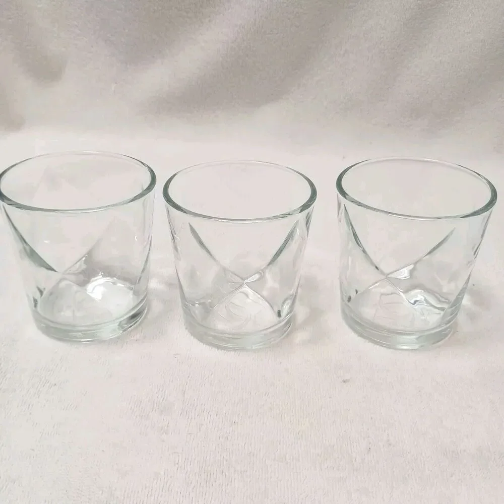 3 Vintage DOUBLE DUTCH Low ball Whiskey Glasses Diamond DD Classy Luxury Collect